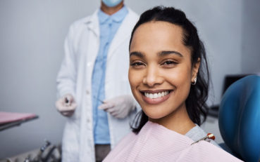 woman in periodontist chair