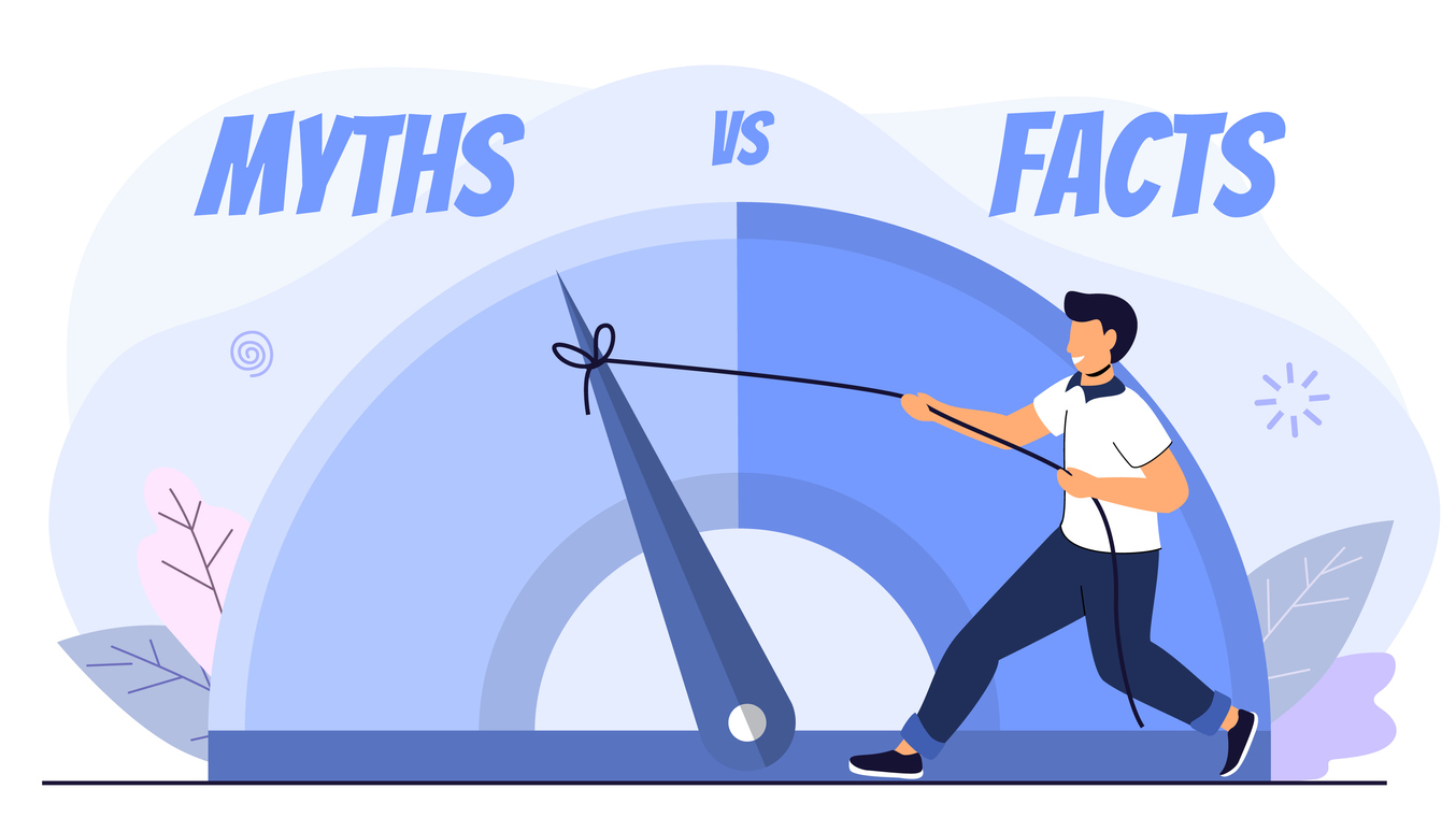 Myths vs facts Vector illustration